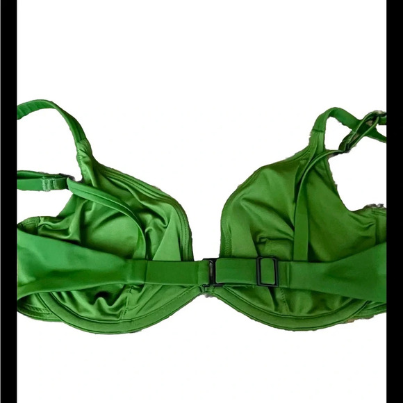 CUUP Green Satin BALCONETTE Wired Swim Top Beach Summer Cruise Vacation SZ 5 32D - Picture 5 of 8